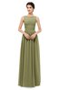 ColsBM Skyler Cedar Bridesmaid Dresses Sheer A-line Sleeveless Classic Ruching Zipper