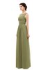 ColsBM Skyler Cedar Bridesmaid Dresses Sheer A-line Sleeveless Classic Ruching Zipper