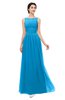 ColsBM Skyler Cornflower Blue Bridesmaid Dresses Sheer A-line Sleeveless Classic Ruching Zipper