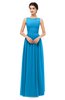 ColsBM Skyler Cornflower Blue Bridesmaid Dresses Sheer A-line Sleeveless Classic Ruching Zipper