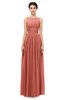 ColsBM Skyler Crabapple Bridesmaid Dresses Sheer A-line Sleeveless Classic Ruching Zipper