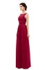 ColsBM Skyler Dark Red Bridesmaid Dresses Sheer A-line Sleeveless Classic Ruching Zipper