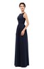 ColsBM Skyler Dark Sapphire Bridesmaid Dresses Sheer A-line Sleeveless Classic Ruching Zipper