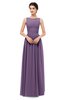 ColsBM Skyler Eggplant Bridesmaid Dresses Sheer A-line Sleeveless Classic Ruching Zipper
