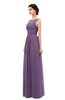 ColsBM Skyler Eggplant Bridesmaid Dresses Sheer A-line Sleeveless Classic Ruching Zipper