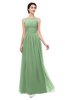 ColsBM Skyler Fair Green Bridesmaid Dresses Sheer A-line Sleeveless Classic Ruching Zipper
