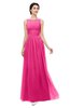 ColsBM Skyler Fandango Pink Bridesmaid Dresses Sheer A-line Sleeveless Classic Ruching Zipper