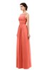 ColsBM Skyler Fusion Coral Bridesmaid Dresses Sheer A-line Sleeveless Classic Ruching Zipper