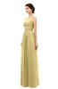 ColsBM Skyler Gold Bridesmaid Dresses Sheer A-line Sleeveless Classic Ruching Zipper