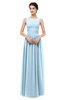 ColsBM Skyler Ice Blue Bridesmaid Dresses Sheer A-line Sleeveless Classic Ruching Zipper