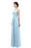 ColsBM Skyler Ice Blue Bridesmaid Dresses Sheer A-line Sleeveless Classic Ruching Zipper