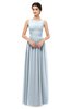 ColsBM Skyler Illusion Blue Bridesmaid Dresses Sheer A-line Sleeveless Classic Ruching Zipper