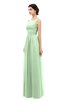 ColsBM Skyler Light Green Bridesmaid Dresses Sheer A-line Sleeveless Classic Ruching Zipper