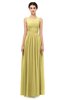 ColsBM Skyler Misted Yellow Bridesmaid Dresses Sheer A-line Sleeveless Classic Ruching Zipper
