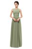 ColsBM Skyler Moss Green Bridesmaid Dresses Sheer A-line Sleeveless Classic Ruching Zipper