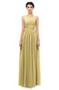 ColsBM Skyler New Wheat Bridesmaid Dresses Sheer A-line Sleeveless Classic Ruching Zipper