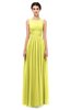 ColsBM Skyler Pale Yellow Bridesmaid Dresses Sheer A-line Sleeveless Classic Ruching Zipper