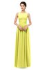 ColsBM Skyler Pale Yellow Bridesmaid Dresses Sheer A-line Sleeveless Classic Ruching Zipper