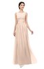 ColsBM Skyler Peach Puree Bridesmaid Dresses Sheer A-line Sleeveless Classic Ruching Zipper