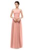 ColsBM Skyler Peach Bridesmaid Dresses Sheer A-line Sleeveless Classic Ruching Zipper