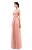 ColsBM Skyler Peach Bridesmaid Dresses Sheer A-line Sleeveless Classic Ruching Zipper