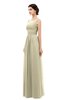 ColsBM Skyler Putty Bridesmaid Dresses Sheer A-line Sleeveless Classic Ruching Zipper
