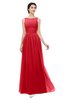 ColsBM Skyler Red Bridesmaid Dresses Sheer A-line Sleeveless Classic Ruching Zipper