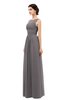 ColsBM Skyler Ridge Grey Bridesmaid Dresses Sheer A-line Sleeveless Classic Ruching Zipper