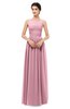 ColsBM Skyler Rosebloom Bridesmaid Dresses Sheer A-line Sleeveless Classic Ruching Zipper