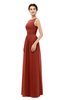 ColsBM Skyler Rust Bridesmaid Dresses Sheer A-line Sleeveless Classic Ruching Zipper
