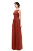 ColsBM Skyler Rust Bridesmaid Dresses Sheer A-line Sleeveless Classic Ruching Zipper