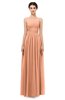 ColsBM Skyler Salmon Bridesmaid Dresses Sheer A-line Sleeveless Classic Ruching Zipper