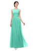 ColsBM Skyler Seafoam Green Bridesmaid Dresses Sheer A-line Sleeveless Classic Ruching Zipper