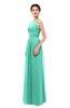 ColsBM Skyler Seafoam Green Bridesmaid Dresses Sheer A-line Sleeveless Classic Ruching Zipper