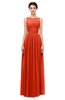 ColsBM Skyler Tangerine Tango Bridesmaid Dresses Sheer A-line Sleeveless Classic Ruching Zipper