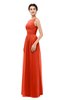 ColsBM Skyler Tangerine Tango Bridesmaid Dresses Sheer A-line Sleeveless Classic Ruching Zipper