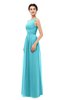 ColsBM Skyler Turquoise Bridesmaid Dresses Sheer A-line Sleeveless Classic Ruching Zipper