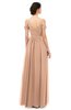 ColsBM Angel Almost Apricot Bridesmaid Dresses Short Sleeve Elegant A-line Ruching Floor Length Backless