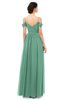 ColsBM Angel Beryl Green Bridesmaid Dresses Short Sleeve Elegant A-line Ruching Floor Length Backless