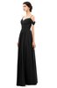 ColsBM Angel Black Bridesmaid Dresses Short Sleeve Elegant A-line Ruching Floor Length Backless