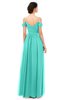 ColsBM Angel Blue Turquoise Bridesmaid Dresses Short Sleeve Elegant A-line Ruching Floor Length Backless
