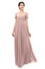 ColsBM Angel Blush Pink Bridesmaid Dresses Short Sleeve Elegant A-line Ruching Floor Length Backless