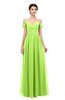 ColsBM Angel Bright Green Bridesmaid Dresses Short Sleeve Elegant A-line Ruching Floor Length Backless