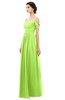 ColsBM Angel Bright Green Bridesmaid Dresses Short Sleeve Elegant A-line Ruching Floor Length Backless