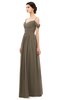 ColsBM Angel Carafe Brown Bridesmaid Dresses Short Sleeve Elegant A-line Ruching Floor Length Backless
