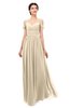 ColsBM Angel Champagne Bridesmaid Dresses Short Sleeve Elegant A-line Ruching Floor Length Backless