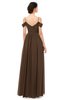 ColsBM Angel Chocolate Brown Bridesmaid Dresses Short Sleeve Elegant A-line Ruching Floor Length Backless