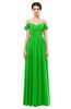 ColsBM Angel Classic Green Bridesmaid Dresses Short Sleeve Elegant A-line Ruching Floor Length Backless