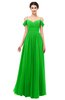 ColsBM Angel Classic Green Bridesmaid Dresses Short Sleeve Elegant A-line Ruching Floor Length Backless