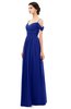 ColsBM Angel Electric Blue Bridesmaid Dresses Short Sleeve Elegant A-line Ruching Floor Length Backless
